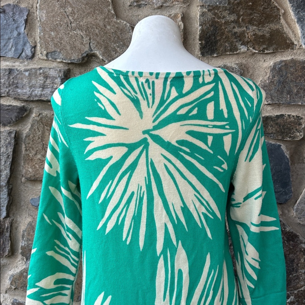 Lilly Pulitzer Pipster Merino Wool Sweater Dress Sz L – Pink Floral Classic Knit - Picture 6 of 7